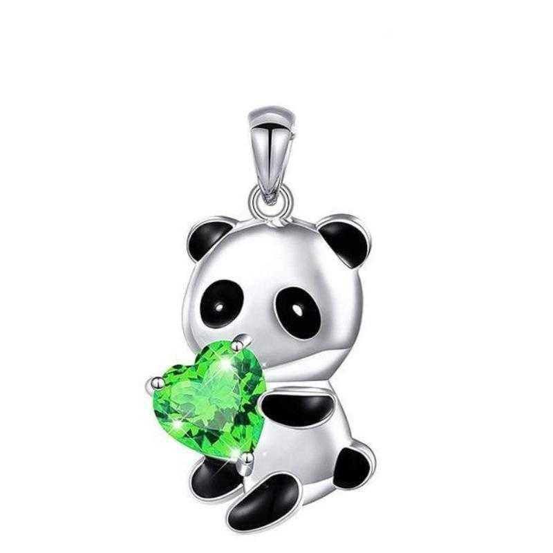 Womens Stainless Steel Zircon Heart Panda Pendant Necklace With Chain, panda pendant necklace for women, Silver Panda Necklace, Trendy Panda Pendant Necklace, Heart Zircon Panda Pendant(Green) (B0CTWLPD3V) Amazon Price History, Amazon Price Tracker
