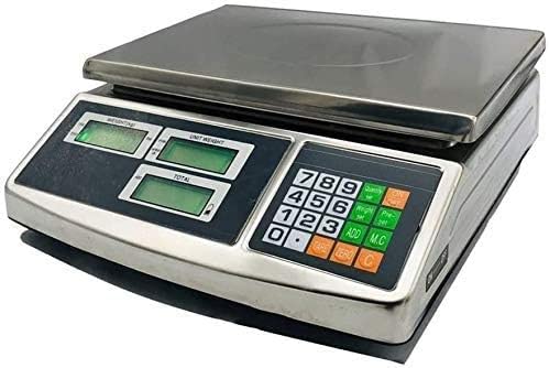 Electronic Scales 30kg/0.5g Digital Counting Scale Stainless Steel Commercial Industrial for Kitchen Restaurant Food Meat Fruit (6kg/0.2g) ()