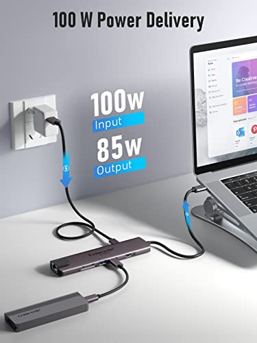 Image of Lemorele USB C Hub Multiport Adapter 10 in 1, USB C Docking Station for MacBook with HDMI 4K@60Hz, Ethernet, 4*USB-A and USB-C Data Port, 100W PD, SD /TF Port, Suitable for Surface /Dell /HP