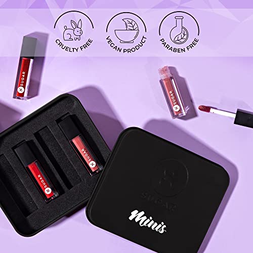 Image of SUGAR Cosmetics Smudge Me Not Mini Liquid Lipstick Sets for Women | Transferproof & Waterproof | Lasts Upto 12+Hours | Pack of 4 - Sassy Lips