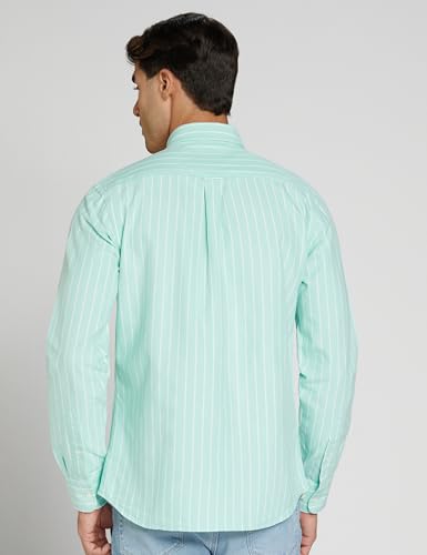 Image of U.S. Polo ASSN. Men's Yarn Dyed Oxford Stripe Spread Collar Full Sleeve Shirts