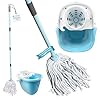 Floor Mop and Buckets Set Cotton String Mop & Bucket Set 13L Capacity Wringer, Cleaning Floors for Kitchen, Bathroom Home Cleaning - Duck Egg