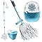 Floor Mop and Buckets Set Cotton String Mop & Bucket Set 13L Capacity Wringer, Cleaning Floors for Kitchen, Bathroom Home Cleaning - Duck Egg