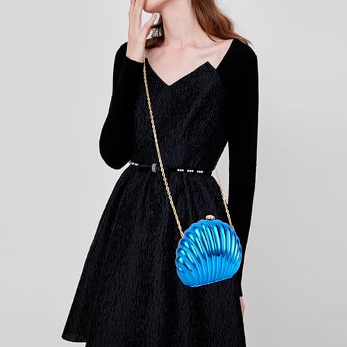 Image of Women Seashell Evening Bag Purse Mermaid Chain Strap Clutch Handbag Shoulder Bag | Seashell