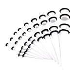 Acryl-Tunnelstecker = 14G 10G 8G 6G 4G 2G 0G - 1 Menge jeder Größe - 1,6 mm 2 mm 2,4 mm 3 mm 4 mm 5 mm 6 mm 8 mm 10 mm