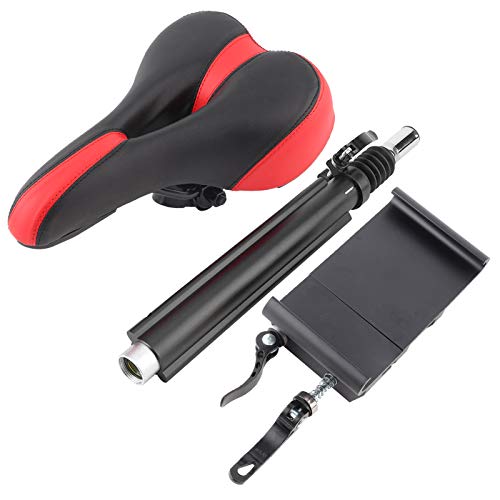 Electric Scooter Seat Saddle Adjustable Scooter Seat Durable Sponge Seat Saddle Shock Absorber Skate Seat for M365 Scooter Black&Red