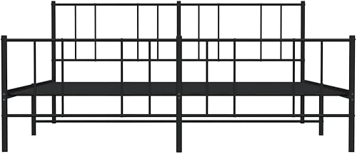 Miniatura 49 de YAFF Marco de cama de metal de 81.5 x 41.3 x 35.4 pulgadas, marco de cama de plataforma de acero resistente con cabecero, no necesita somier, sin