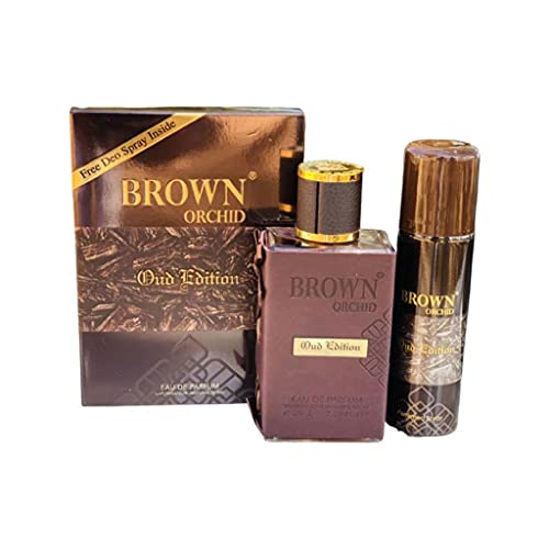 Brown orchid | oud edition | edp spray | 80ml | unisex | pink pepper, bitter orange, cypress, red spider lily, tuberose, chestnut cream, vanilla, patchouli and Brown orchid by super fragrances