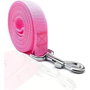 TAIAN 5 FT Strong Dog Leash, Nylon Dog Leashes for Small Medium Large Dogs Pink