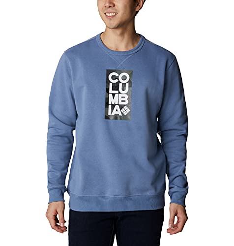 Image of Columbia Mens M Logo Crew Neck Fleece Sweatshirt, Bluestone, CSC Stacked Frame Camo, XL