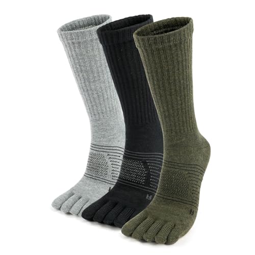 OrrinSports Merino Wool Toe Socks for Men and Women Five Finger Hiking Socks Warm Thermal Boot Sock for Winter 3 Pairs