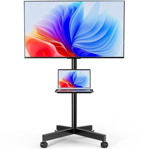 HOLMAXD Mobile TV Stand for 23-65 Inch LCD LED Flat/Curved Panel Screen TVs, Height Adjustable...