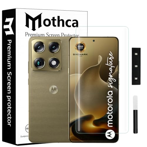 Image of Mothca Curved UV Tempered Glass Screen Protector for Motorola Signature 5G | Transparent | Pack of 1 | Full Screen Coverage with UV Installation Kit