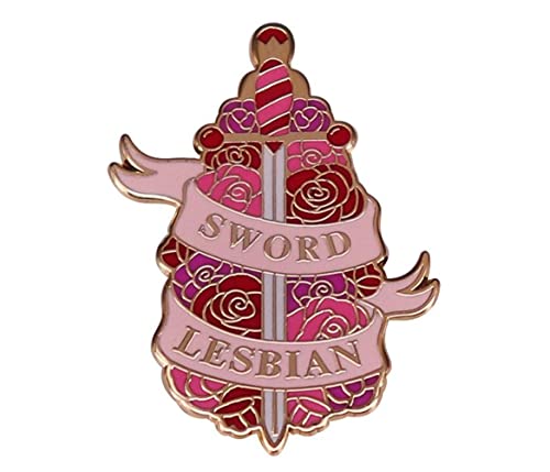 KAWADU Rose Flower & Sword Mix broche Pin, email, Unisex, Kleding Pin