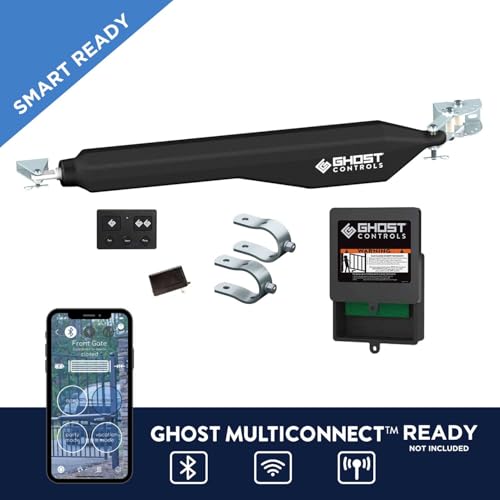Ghost Controls Decorative Single Solar Automatic Gate Opener with 30w Solar Panel Access Bundle image 4