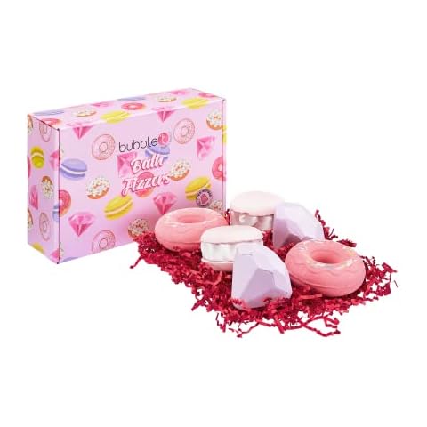 Bubble T Cosmetics Mixed Bubble Bath Bomb Fizzer Gift Set, 6 Piece Collection with Sweet Scents of Watermelon, Strawberry and Rainbow Fruits, 6 x 150g Cover