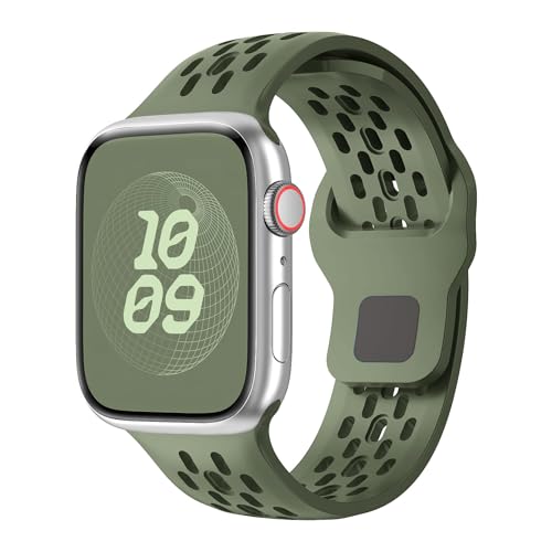 Image of VEMIGON Breathable Sport Band Compatible with Apple Watch 38mm 40mm 41mm 42mm 44mm 45mm 46mm 49mm, Soft Silicone Replacement Strap for iWatch Series 11 10 9 8 7 6 5 4 SE3 SE2 SE Ultra 3 2 1 (No Watch)