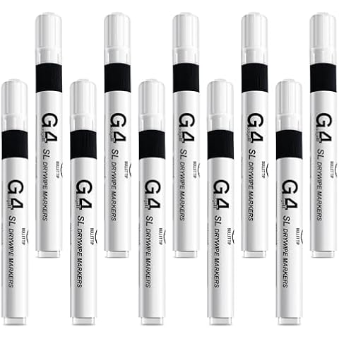 G4GADGET Pack of 10 Non-Toxic Dry Wipe Markers Cover