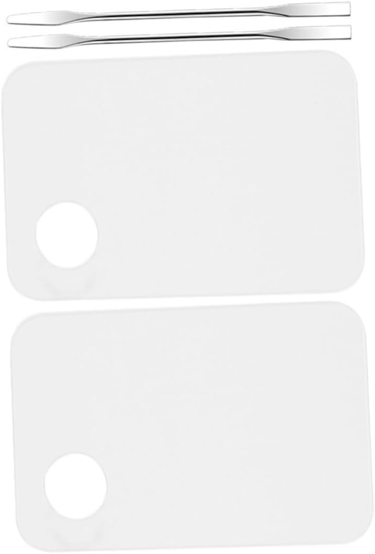 2sets Stainless Steel Makeup Mixing Spatulas for Nail Art and Manicure Durable Color Blending Tools for Pigment and Nail Polish Mixing Easy to Clean for Professional Home Use