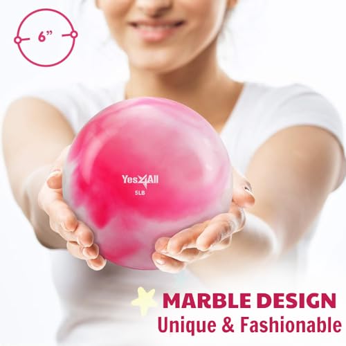 Image of Yes4All Weighted Toning Balls for Exercise, Soft Medicine Balls for Exercise, Pilates, Yoga, Balance, Flexibility, 2-10lbs