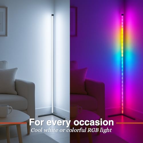 Lámpara de pie LED Grundig de 140 cm para iluminar rincones oscuros con música 6