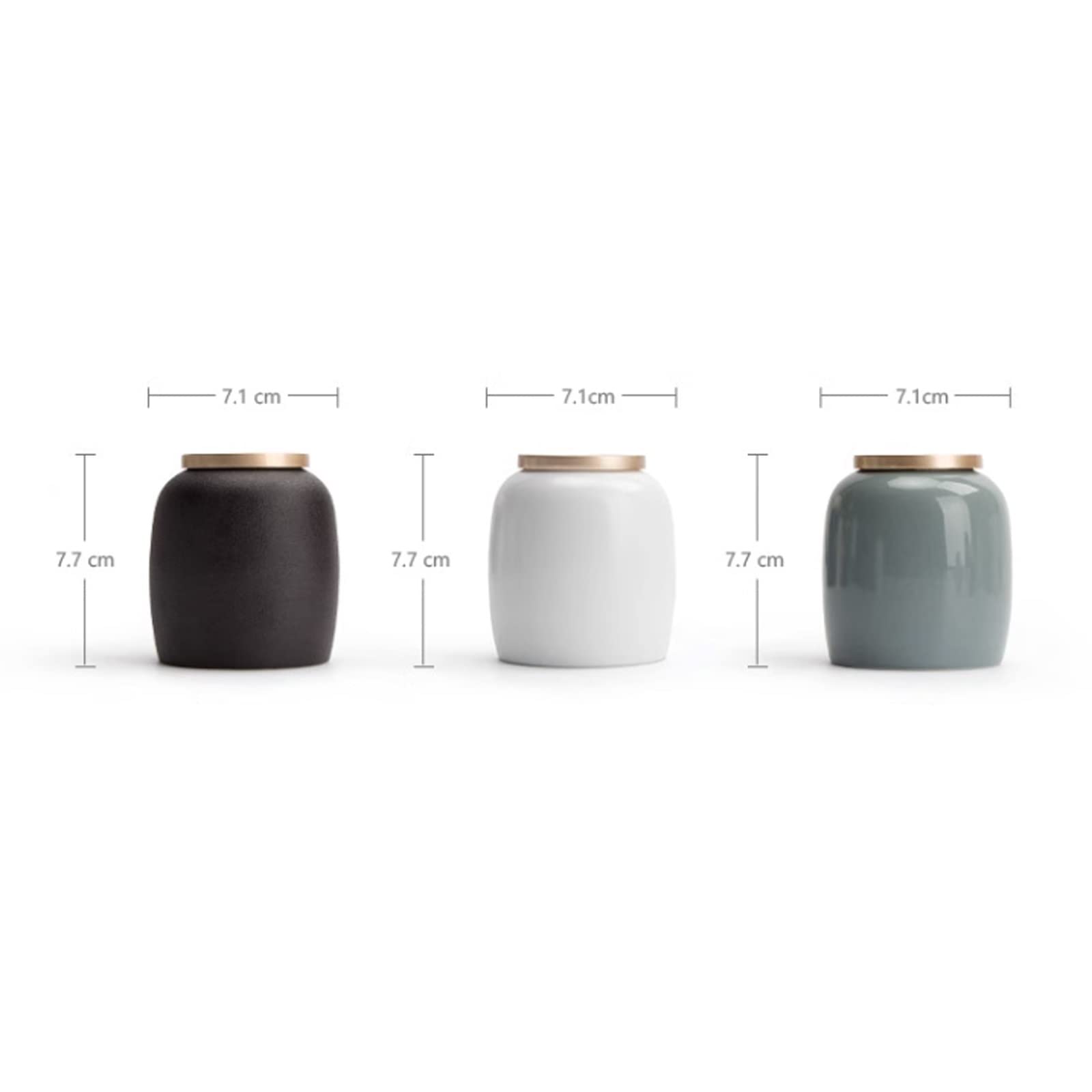 Praktyczny Zestaw 4 małych ceramicznych pojemników na blat kuchenny | 4 kolory, ze złotą pokrywką, słoik do przechowywania żywności do przechowywania kawy, herbaty, przypraw