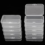 Herdusa 10PCS Small Clear Plastic Beads Storage Containers Box Transparent Boxes with Hinged Lid for Small Items, Jewellery, Crafts Accessories