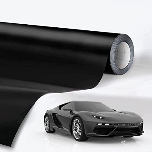 Lypumso Matte Black Car Vinyl Wrap 10ft x 1ft, Vehicle Wrap Vinyl Roll with Bubble Free Air Release Technology Decal Sheet, Self Adhesive Automotive Vinyl Wrap for Moto Car DIY Interior Exterior