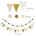 ZERODECO Birthday Party Decoration, Happy Birthday Banner with Paper Fans, Honeycomb Balls, Triangular Pennants, Circle Paper Garland, Hanging Swirls and Balloons - Pink, Rose Red and White