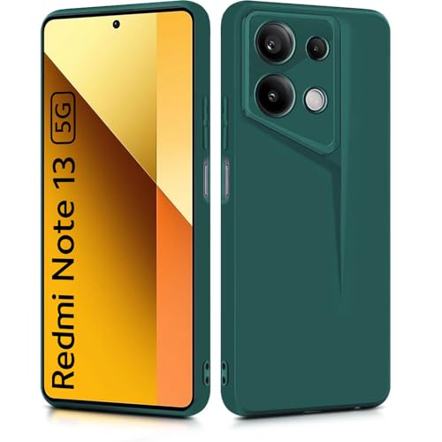 Image of WOW IMAGINE Slim Back Cover for Xiaomi Mi Redmi Note 13 5G | Blade Series Ultra Thin Case with Lightweight Design | Camera Protection | Soft Matte Silicone Flexible Mobile Case - Green