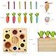 XIAPIA Montessori Spielzeug ab 1 Jahre, Baby Motorikspielzeug Steckspiel aus Holz, Lernspielzeug Karottenernte Geschenk für Kinder Junge Mädchen zum Geburtstag Neujahr Weinachten