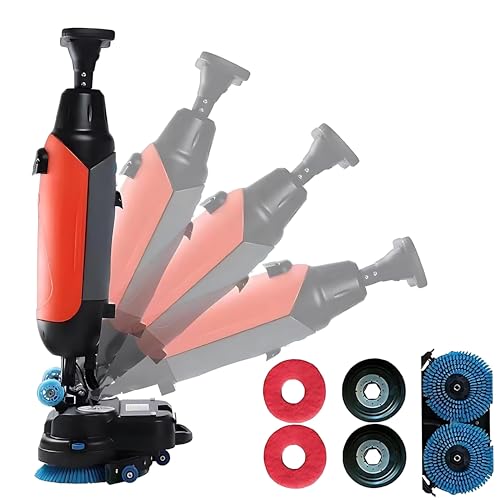Dfdieratve Aspiradora Sin Cable Fregadora, Mop Eléctrico con Cabezal Doble Giratorio 360°, Diseño de Empuje, hasta 2 Horas de Uso, Ideal para Limpiar Azulejos en Comercios y Viviendas