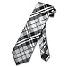 Vesuvio Napoli NeckTie Black Gray White PLAID Design Men's Neck Tie