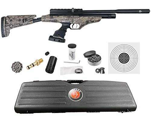Wearable4U - Hatsan at-P2 QE QuietEnergy Tact PCP 900 FPS / 20 FPE Air Rifle .22 Caliber (Camo Timber) with 100x Paper Targets and 250x Pellets Bundle