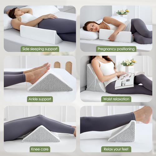 Rpomu WP01 Bed Wedges & Body Positioners 3 In 1, Wedge Pillow For Back Pain Relief, Triangle Bed Wedge Pillow For Side Sleeping, Elderly, Bed Sores, After Surgery, Knees Elevated, Pregnancy thumb #3