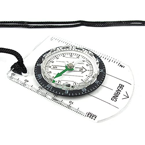 Boussole de randonnée transparente avec empreinte proportionnelle pour camping