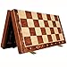 15'' Walnut Chess Set with Storage Board for Adults & Children, 2 Players