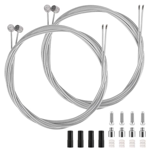 4 Stück Fahrrad Bremszuge, Universal Mountainbikes Bremse Kabel Fahrrad-Bremskabel-Set, austauschbares BMX-Bremskabel mit Fahrradkabel-Endkappen und O-Ringen, professionelles Fahrrad-Schaltkabel