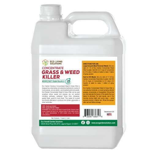 Weed Killer Concentrate - Eco Living Solutions Weed Killer Spray | Pet Safe Weed Killer | Organic Weed And Grass Killer | Moss Killer | Crabgrass & Dandelion Killer | Glyphosate Free Herbicide (32 Oz) #TOP7