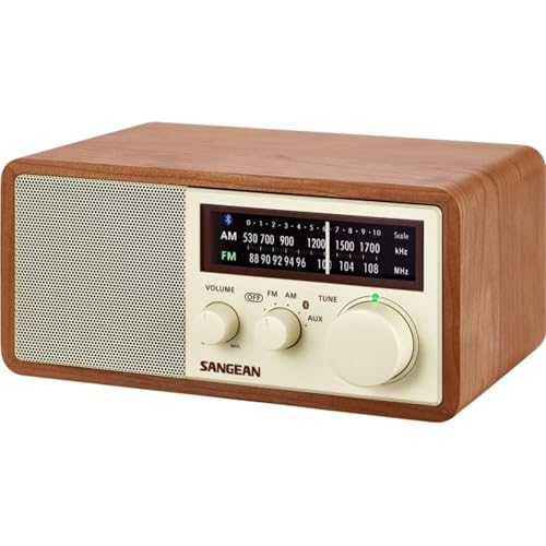 Sangean WR-16 AM/FM, Aux-in, Bluetooth, Wooden Cabinet Radio