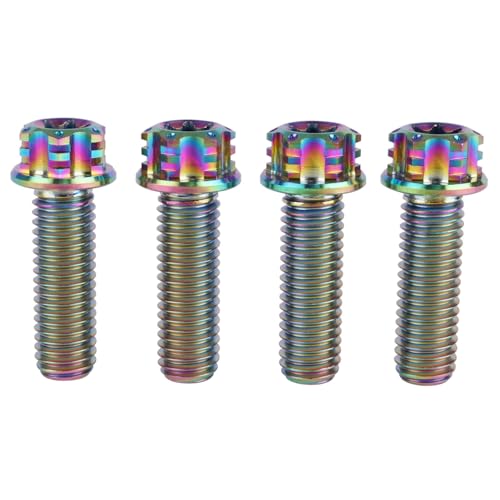 Image of 4Pcs Titanium Bolt Flange Torx Head M8 M10 x 20 25 30mm Screw Bolt for Motorcycle Car Modifications (Rainbow, M8x25mm)