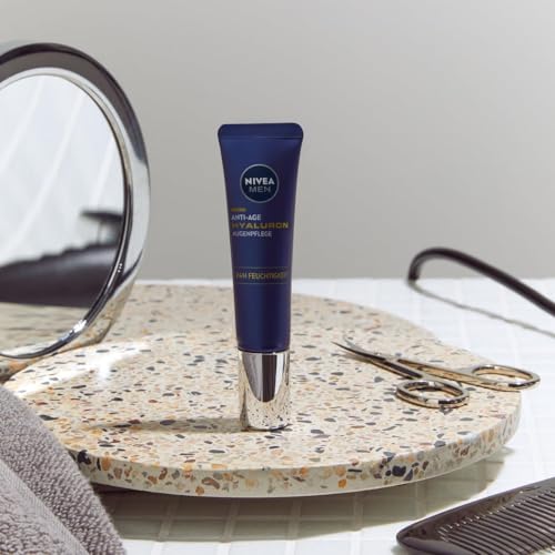 NIVEA MEN Anti-Age Hyaluron Augenpflege, straffende Augencreme gegen Falten und Augenringe, feuchtigkeitsspendende Augenpflege mit Hyaluron (15 ml)