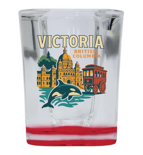 Vaso de shot cuadrado con base roja 2 oz