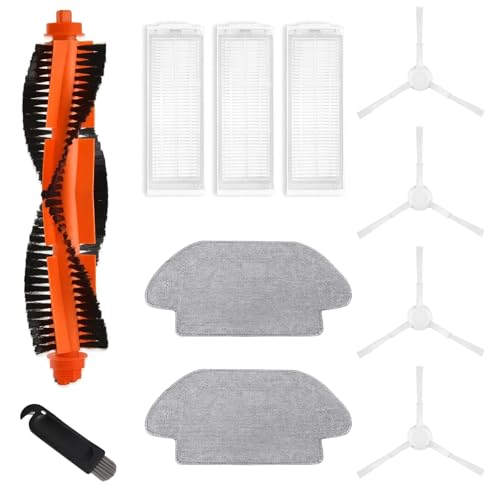 MIRTUX Pack Accesorios Compatible con Robot Aspirador XIAOMI Vacuum S12 - Kit de Recambios Completos - Incluye 1 Cepillo Principal, 3 Filtros, 4 Cepillos Laterales, 2 Mopas y 1 Herramienta de Limpieza