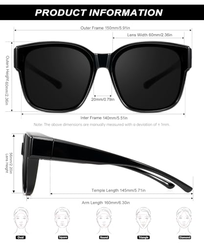 KALIYADI Fit-Over-Glasses Polarized Sunglasses-for-Men Wrap-Around-Sunglasses: Mens Polarized Sunglasses UV400 Protection4