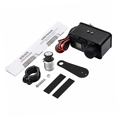 NUOBESTY 12V Cargador USB Multiusos para Motocicleta con Interruptor y Pantalla Digital para Móvil y Tablet