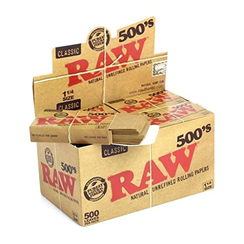 RAW 500 , 10 LIBRITOS DE 500 HOJAS. total 5000 hojitas papel de fumar natural Cover