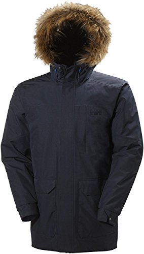 Helly Hansen Men's Dubliner Parka 100 Gram Primaloft Insulated Waterproof Windproof Breathable Rain Coat with Hood, 597 Navy, Large