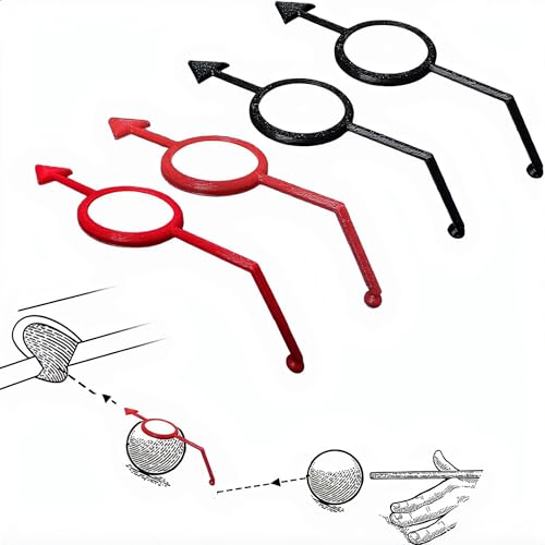 Billiards Aiming Aid Billiard Aiming Training Aid Billiards Training Aids Cue Ball Trainer for 2-1/4Balls-Easy to Carry Perfect for Beginners&Billiard Lovers Boost Accuracy Fast 4pcs Black+Red
