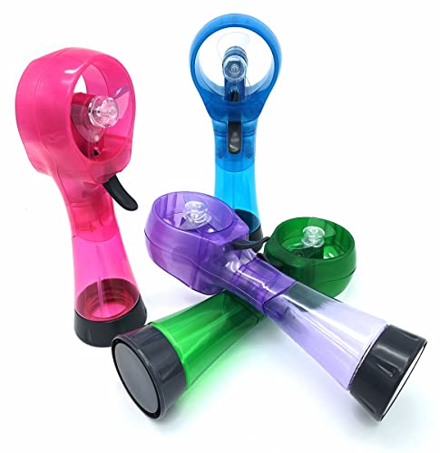 ATBOTP Water Misting Fan Portable Handheld Spray Fans Battery Operated for Outdoor Cooling- Set of 3 (Green/Purple/Sky Blue) by ATBOTP - Used condition - Image 2